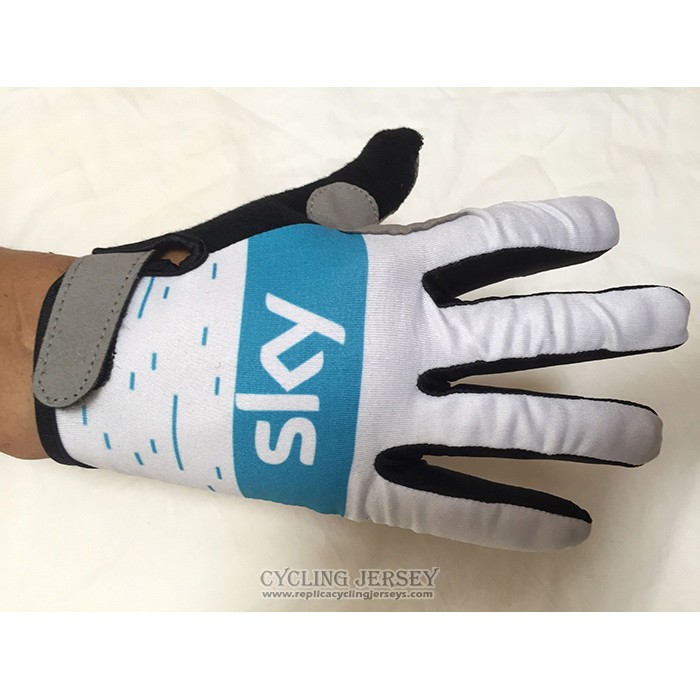2020 Sky Full Finger Gloves Cycling White